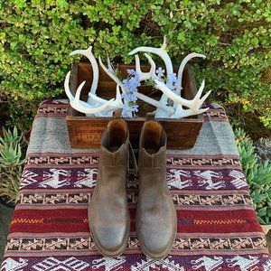 Frye brush off brown leather ankle boots